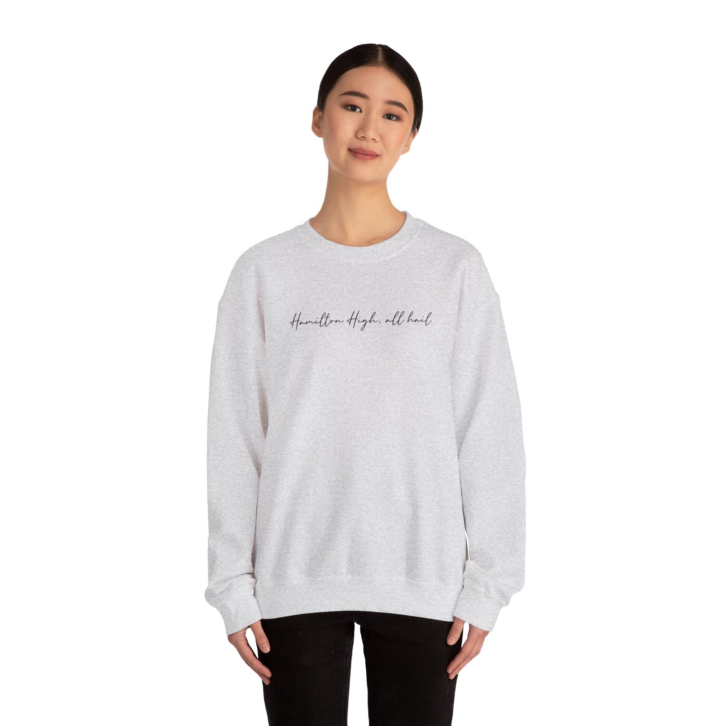 Hamilton High School Alma Mater Sweatshirt | Ash Gray Gildan 18000